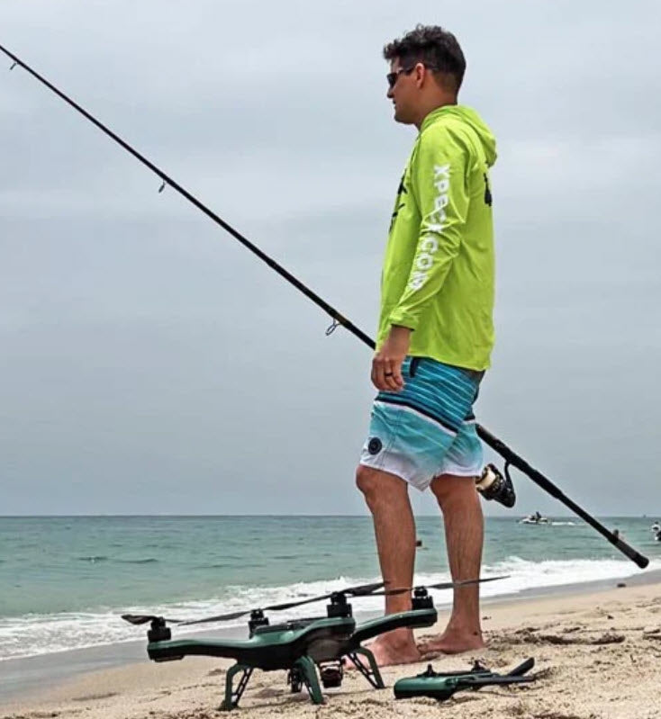 Fishing Rod Drone Fishing Setup