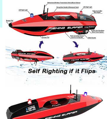 RIDER'S ELECTRONIC SOLUTION: RC BOAT FOR FISHING. WITH TIMER 3-10 MIN ,RELEASE  LINE OR BAIT